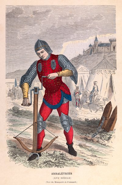 Kruisboogschutter 16e eeuw in Parijs - gravure - privécollectie door Anonymous Anonymous