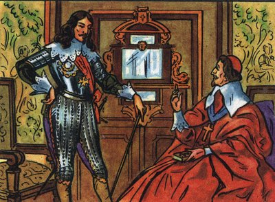Armand Jean du Plessis de Richelieu of Kardinaal de Richelieu (1585-1642), Franse minister en Lodewijk XIII (1601-1643), koning van Frankrijk. Anonieme illustratie in “Collection des souverains et chefs d
