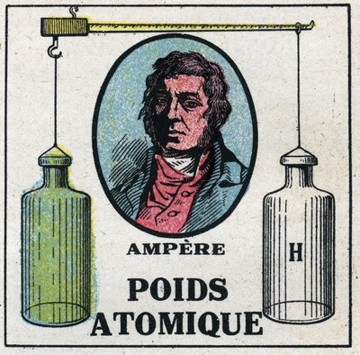 Atomen: Het atoomgewicht door André Marie Ampère. Anonieme illustratie uit 1925. Privécollectie. door Anonymous Anonymous