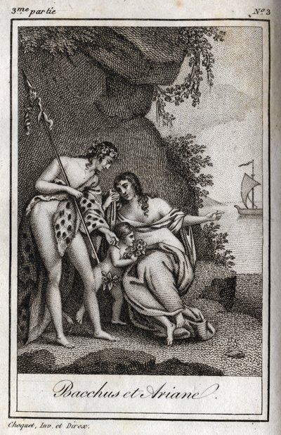 Bacchus en Ariadne. Gravure uit 1819 in 
