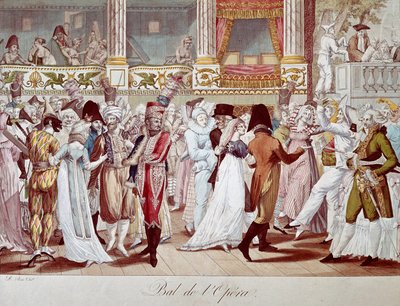 Bal masqué in de Parijse Opera. Lithografie van Bosio. 19e eeuw door Anonymous Anonymous