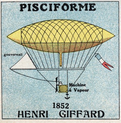 Ballonnen: pisciforme envelop door Henri Giffard (1825-1882) in 1852 door Anonymous Anonymous