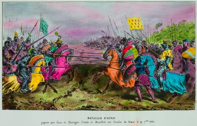 Slag bij Auray op 29 september 1364 - Laatste slag van de opvolging van Bretagne tussen een Anglo-Bretons leger tegen de bevelen van Jan IV van Bretagne (Jan III van Montfort, Jean Le Conquereur of Le Vaillant) door Anonymous Anonymous