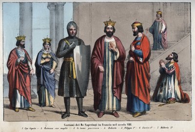 Capetingische dynastie - gravure uit 