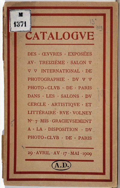 Catalogus van de Internationale Fototentoonstelling van de Paris Photo Club door Anonymous Anonymous