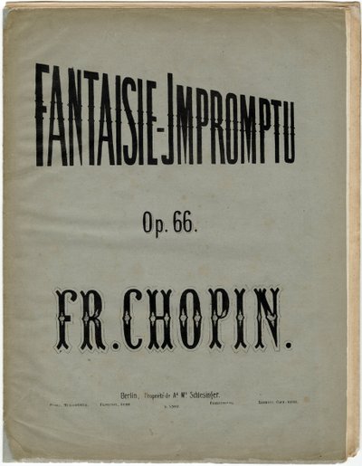 Omslag van de Duitse editie van de Fantaisie-Impromptu, Op. 66 door Anonymous Anonymous