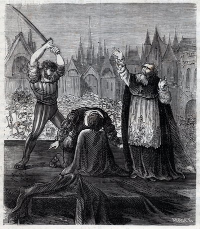 Onthoofding van graaf Egmont en Hoorn (1568) in Brussel tijdens de Spaanse tirannie in Nederland - Oorlog van Vierentwintig Jaar (1568-1648): de onthoofding van Lamoral, graaf van Egmont, prins van Gavere (1522-1568), Nederlandse politicus. Hij werd veroor door Anonymous Anonymous