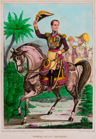 Ruiterportret van Antonio Lopez de Santa Anna (1794-1876) President van Mexico door Anonymous Anonymous