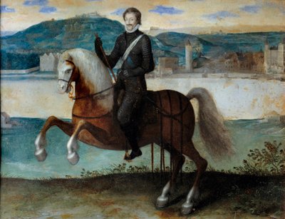Ruiterportret van Hendrik IV (1553-1610) voor Parijs (1594) door Anonymous Anonymous