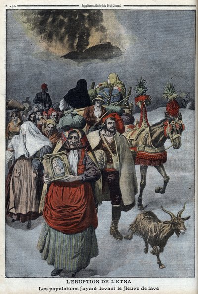 Uitbarsting van de Etna, illustratie uit 