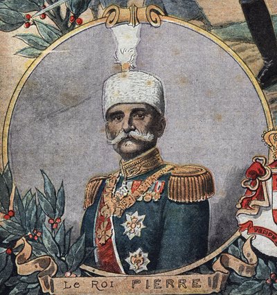 Eerste Wereldoorlog 1914-1918: Portret van Peter I van Servië (Peter Karadordevic of Karageorgevich) door Anonymous Anonymous