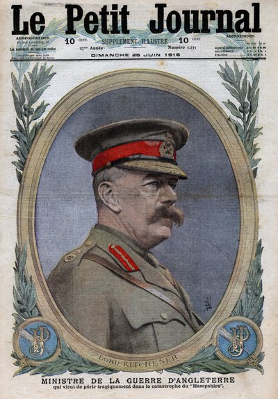 Eerste Wereldoorlog 1914-1918. Portret van de minister van Oorlog in Engeland Horatio Herbert Kitchener (1850-1916). In 