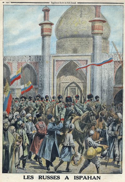 Eerste Wereldoorlog 1914-1918 (Oorlog 14-18). Het Russische leger in Isfahan, Iran. In 