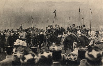Eerste Wereldoorlog 1914-1918: bezoek van de Franse president Raymond Poincare en president van de raad, Georges Clemenceau, aan Metz op 8 december door Anonymous Anonymous