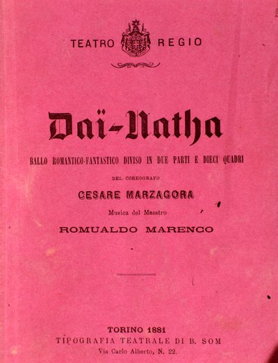 Eerste pagina van bladmuziek Dai-Natha, ballet door Romualdo Marenco door Anonymous Anonymous