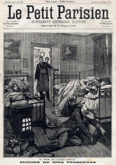 Vijf zelfmoorden in Avenue Marceau in Parijs. In 