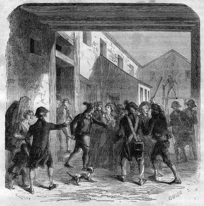 Franse Revolutie - Cecilie Renaud wordt gearresteerd nabij het huis van Robespierre, 22 mei door Anonymous Anonymous