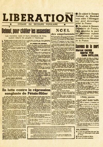 Franse weerstand tegen Duitse troepen - verzetsbewegingen tegen de Duitse bezetting - clandestiene krant - Bevrijding van november 1941 - Clandestiene krant van de verzetsbeweging Bevrijding-Zuid door Anonymous Anonymous