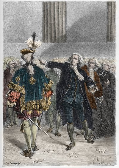 Franse revolutie - bijeenkomst van de algemene staten op 23/06/1789: Honore Gabriel (Honore-Gabriel) Riqueti, Graaf van Mirabeau (1749-1791) aanspreking van Henri Evrard (Henri-Evrard), Markies van Dreux Breze (Dreux-Breze) (1762-1829) - Algemene staten in door Anonymous Anonymous