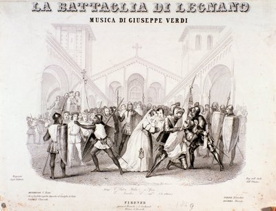 Frontispice van La battaglia di Legnano opera door Giuseppe Verdi door Anonymous Anonymous