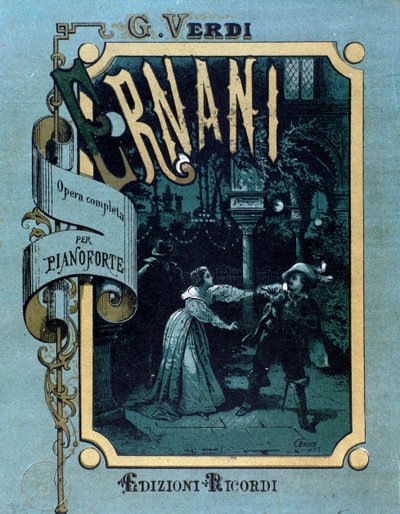 Frontispice van de partituur van Ernani door Giuseppe Verdi door Anonymous Anonymous