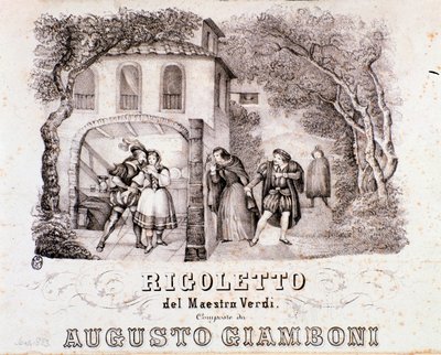 Frontispice van de partituur van de opera Rigoletto door Giuseppe Verdi door Anonymous Anonymous