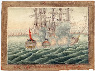 Russisch-Turkse oorlog van 1828-1829 - Brig "Mercury" vecht tegen twee Turkse schepen op 14 mei door Anonymous Anonymous
