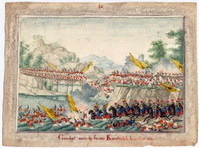 Russisch-Turkse oorlog van 1828-1829 - De slag aan de rivier Kamchik op 15 oktober 1828. door Anonymous Anonymous