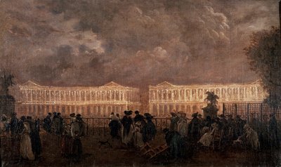 Verlichting van Place Louis XV (nu Place de la Concorde) in Parijs in 1782 door Anonymous Anonymous