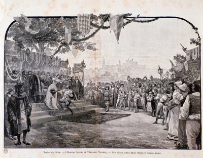 Illustratie voor de laatste scène van De Meistersingers van Neurenberg door Wagner, voor de opvoering in Teatro alla Scala door Anonymous Anonymous