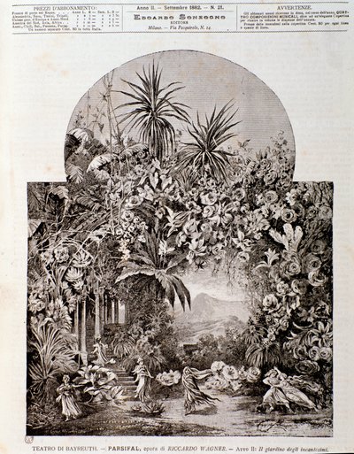 Illustratie voor de opera Parsifal door Wagner, opgevoerd in 1882 in het theater van Bayreuth door Anonymous Anonymous