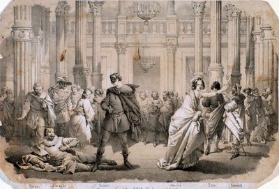 Illustratie van Een gemaskerd bal, opera van Giuseppe Verdi door Anonymous Anonymous