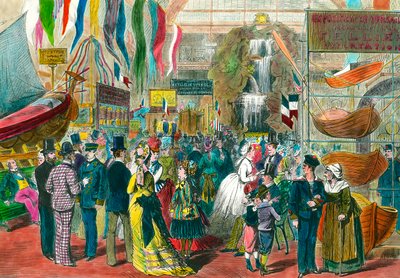 Internationale maritieme tentoonstelling in Parijs. Gravure uit de 19e eeuw. door Anonymous Anonymous
