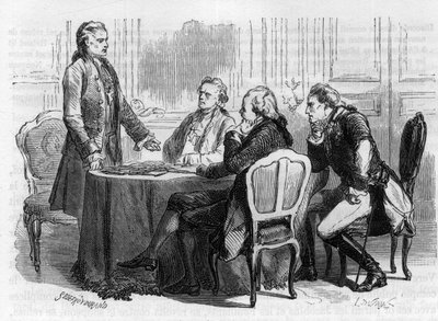 Jacques Mallet du Pan (1749-1800) - Zwitserse journalist en politieke propagandist op de conferentie van Frankfurt - in 1792 verliet hij Parijs voor Duitsland, belast door Lodewijk XVI met een missie naar zijn broers en de soevereinen die tegen Frankrijk c door Anonymous Anonymous
