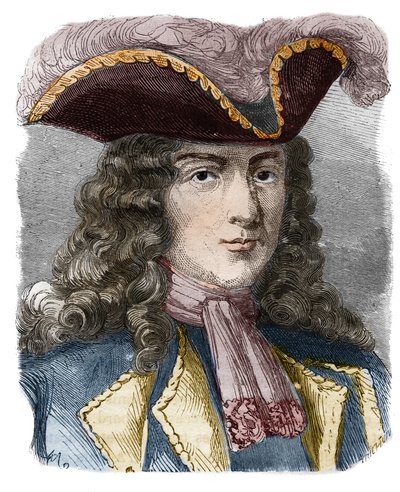 Jean-Bernard Louis de Saint Jean, Baron de Pointis (1645-1707), Franse admiraal en kaper. Gravure van de 19e eeuw. Privécollectie. door Anonymous Anonymous