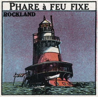 Lichtsignalen: Rockland vuurtoren. Anonieme illustratie uit 1925. Privécollectie. door Anonymous Anonymous