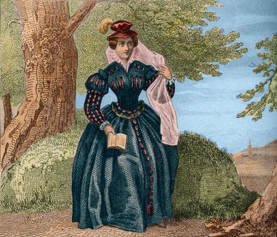 Maria Stuart, Koningin van Schotland (1542-1587). Gravure uit 1859 in 