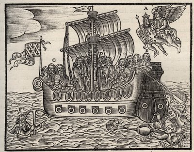 Mazarinade politiek pamflet: ondanks Mazarin zorgen de geselaars voor de redding van de staat. circa 1649. Zware houtgravure. Privécollectie door Anonymous Anonymous