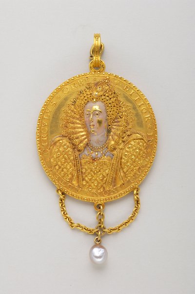 Medaille van 1589 ter ere van koningin Elizabeth I. Voorzijde (16e eeuw) door Anonymous Anonymous