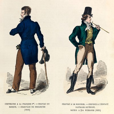 Mannenkostuums in 1810 en 1811 (regering van keizer Napoleon I) door Anonymous Anonymous
