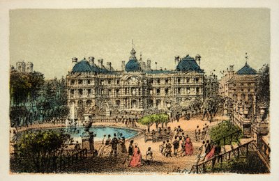 Parijs 1874: De Luxemburgse Tuinen door Anonymous Anonymous