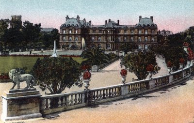 Parijs: het Palais en de Jardin du Luxembourg. Foto uit 1920 in Artistiek Album van de stad Parijs. Privécollectie door Anonymous Anonymous