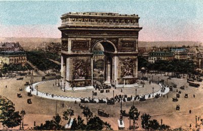 Parijs: uitzicht op de Arc de Triomphe en het graf van de Onbekende Soldaat op de Place de l