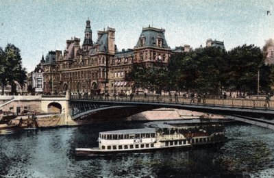 Parijs: uitzicht op het stadhuis en de Pont d
