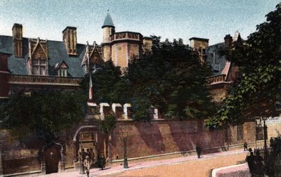 Parijs: uitzicht op het Musée de Cluny. Foto uit 1920 in Artistiek Album van de stad Parijs. Privécollectie door Anonymous Anonymous