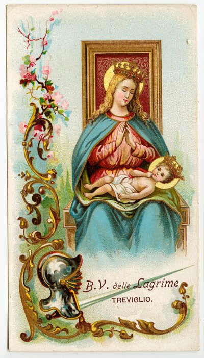 Vrome afbeelding: De maagd van de tranen van Treviglio (chromolithografie) door Anonymous Anonymous
