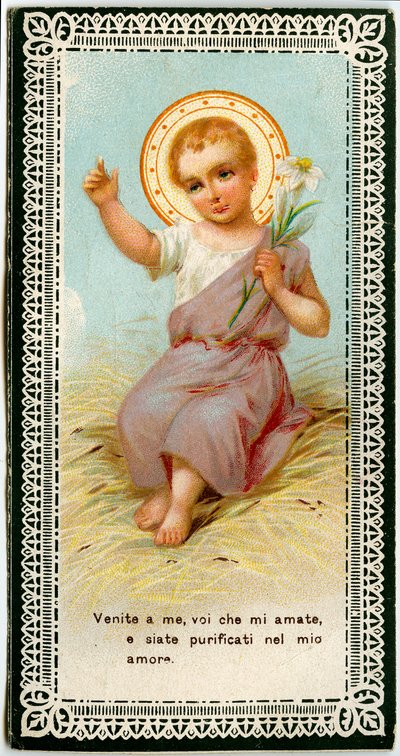Vrome afbeelding: Jezus met een lelie (chromolithografie) door Anonymous Anonymous
