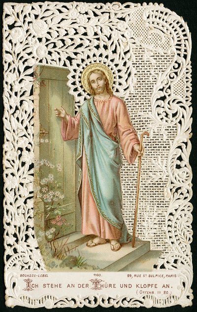 Vrome afbeelding: Jezus klopt aan de deur (chromolithografie) door Anonymous Anonymous