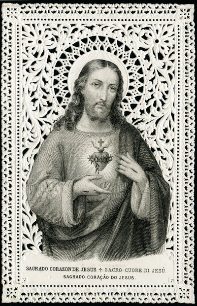 Vrome afbeelding: Jezus met heilig hart (gravure) door Anonymous Anonymous