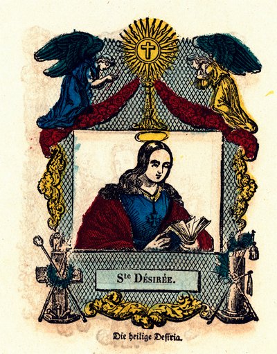 Vrome afbeelding: Sint Desiree. Gravure uit de 19e eeuw Privécollectie door Anonymous Anonymous